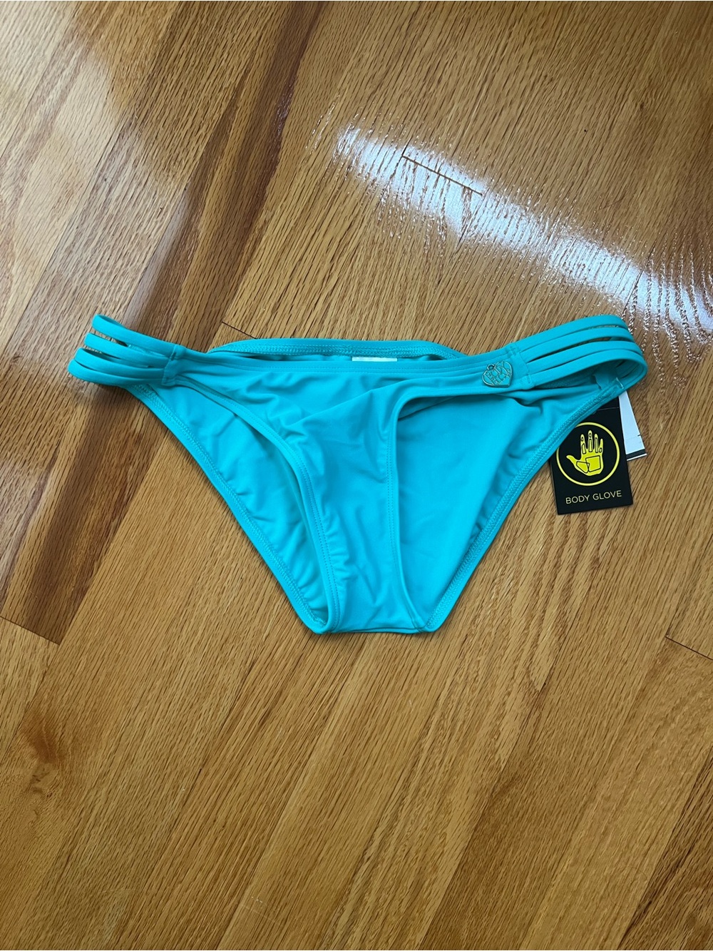 Body Glove Bright Teal Bikini Bottom with Heart Charm